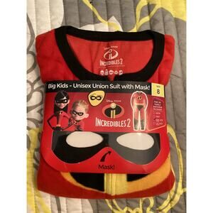 NWT Disney Pixar Incredibles 2 Big Kids - Unisex Union Suit with Mask Sz 8